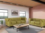 Gold Velvet Chesterfield Sofa - 3 Seater Couch