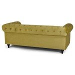 Gold Velvet Chesterfield Sofa - 3 Seater Couch