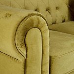 Gold Velvet Chesterfield Sofa - 3 Seater Couch