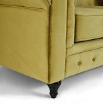 Gold Velvet Chesterfield Sofa - 3 Seater Couch