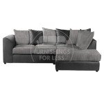 Luxor L-Shaped 4-Seater Corner Sofa - Black/Grey