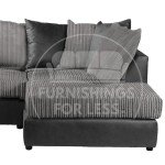 Luxor L-Shaped 4-Seater Corner Sofa - Black/Grey