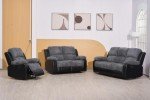 Rio Recliner Black/Grey Jumbo Cord Sofa Set