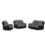 Rio Recliner Black/Grey Jumbo Cord Sofa Set