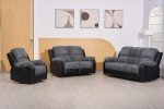 Rio Recliner Black/Grey Jumbo Cord Sofa Set