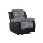 Rio Recliner Black/Grey Jumbo Cord Sofa Set