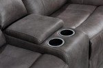 Roma Grey Recliner Sofa with Cup Holders