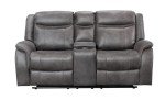 Roma Grey Recliner Sofa with Cup Holders