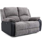 Grey Jumbo Cord Electric Recliner Sofa Set