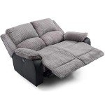 Grey Jumbo Cord Electric Recliner Sofa Set