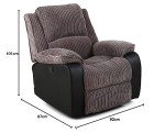 Postana Jumbo Cord Power Recliner Chair - Grey