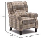 Eaton Pushback Recliner Armchair in Beige