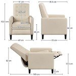 Beige Adjustable Reclining Armchair for Comfort