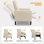 Beige Adjustable Reclining Armchair for Comfort