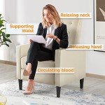 Beige Adjustable Reclining Armchair for Comfort