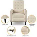 Beige Adjustable Reclining Armchair for Comfort