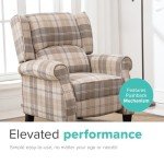 Eaton Pushback Recliner Armchair in Beige