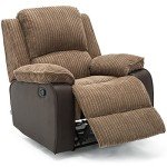 Postana Jumbo Cord Electric Recliner Chair - Brown