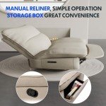 Beige Manual Recliner Armchair for Comfort