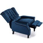 Midnight Blue Velvet Wingback Recliner Chair