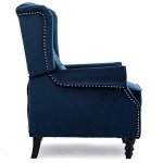 Midnight Blue Velvet Wingback Recliner Chair