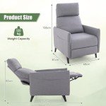 Linen Upholstered Wing Back Recliner Chair