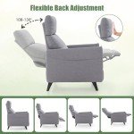Linen Upholstered Wing Back Recliner Chair