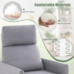 Linen Upholstered Wing Back Recliner Chair