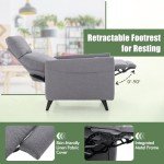 Linen Upholstered Wing Back Recliner Chair
