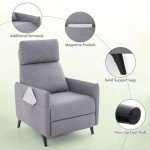 Linen Upholstered Wing Back Recliner Chair