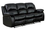Black Recliner Sofa Suite Set - 3 Seater