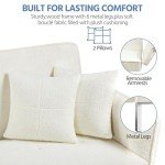 Yaheetech Modern 3 Seater Sofa Bed, Ivory