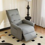 Adjustable Dark Grey Electric Recliner Armchair