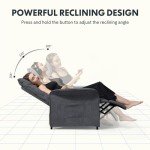 Adjustable Dark Grey Electric Recliner Armchair