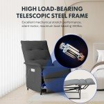 Adjustable Dark Grey Electric Recliner Armchair