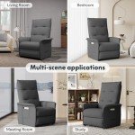 Adjustable Dark Grey Electric Recliner Armchair