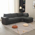 Panana Modern L-Shaped Sectional Sofa with USB Port