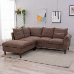 Panana Brown 5-Seater Corner Sofa with USB Port