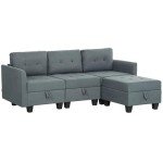 Modular Convertible Sectional Sofa with Storage - Dark Grey