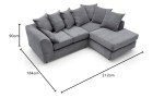 Grey L-Shaped Corner Sofa with Thick Cushions