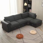 Panana Modern L-Shaped Sectional Sofa with USB Port
