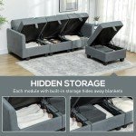 Modular Convertible Sectional Sofa with Storage - Dark Grey
