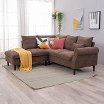Panana Brown 5-Seater Corner Sofa with USB Port