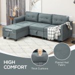 Modular Convertible Sectional Sofa with Storage - Dark Grey