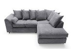 Grey L-Shaped Corner Sofa with Thick Cushions