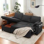 DURASPACE L-Shaped Sleeper Sofa with Storage & USB