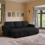 Reversible L-Shaped Sofa Bed with Storage - Black