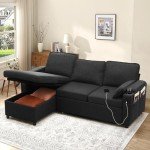 DURASPACE L-Shaped Sleeper Sofa with Storage & USB