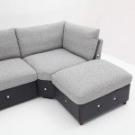 Light Gray L-Shaped Sectional Sofa with USB Port