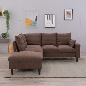 5-Seater Modern L-Shaped Sectional Sofa with USB Port